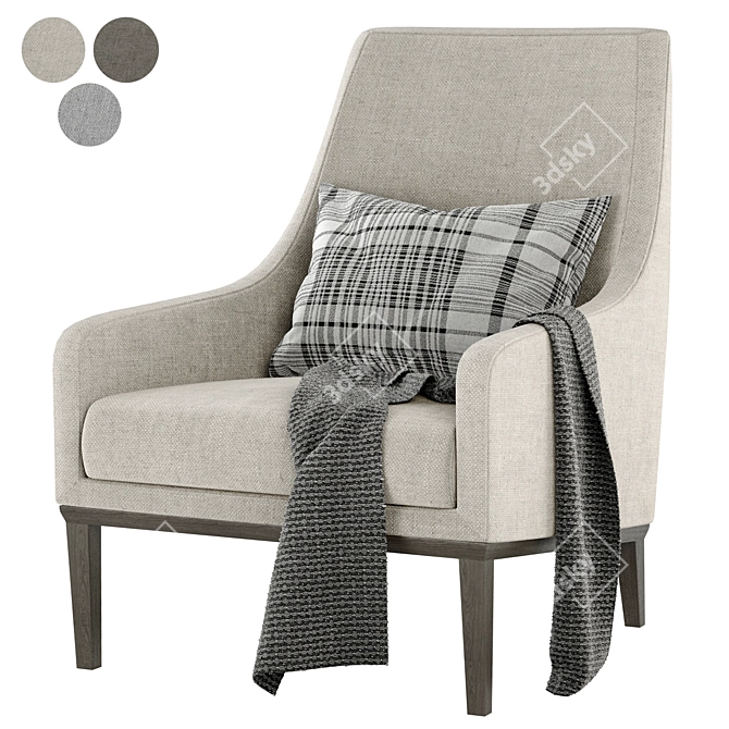 Luxurious Miles Armchair: Modern Comfort for Your Home 3D model image 2