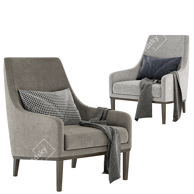 Luxurious Miles Armchair: Modern Comfort for Your Home 3D model image 3
