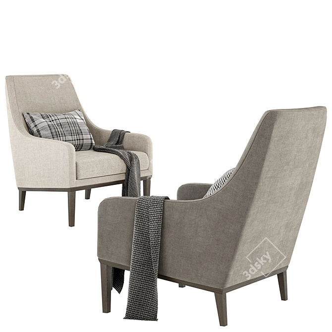 Luxurious Miles Armchair: Modern Comfort for Your Home 3D model image 4