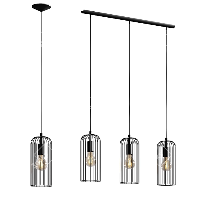 Elegant Roccamena Pendant Lamps 3D model image 1