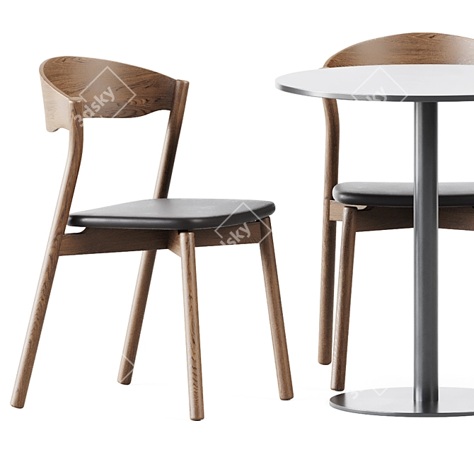 Modern Oak Dining Set 3D model image 3