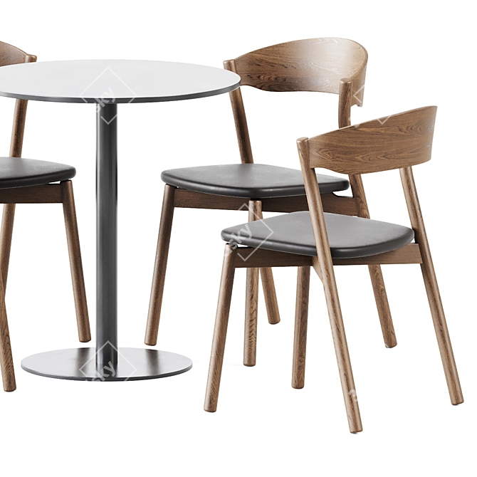 Modern Oak Dining Set 3D model image 4