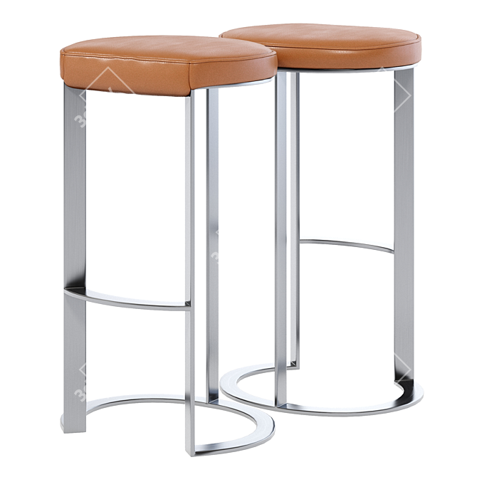 Misha Metal Bar Stool: Sleek and Stylish Seating Solution 3D model image 2