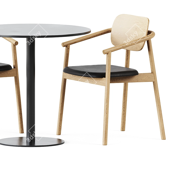 Sleek Sol Table & Klara Chair 3D model image 4