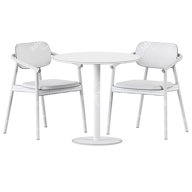 Sleek Sol Table & Klara Chair 3D model image 6