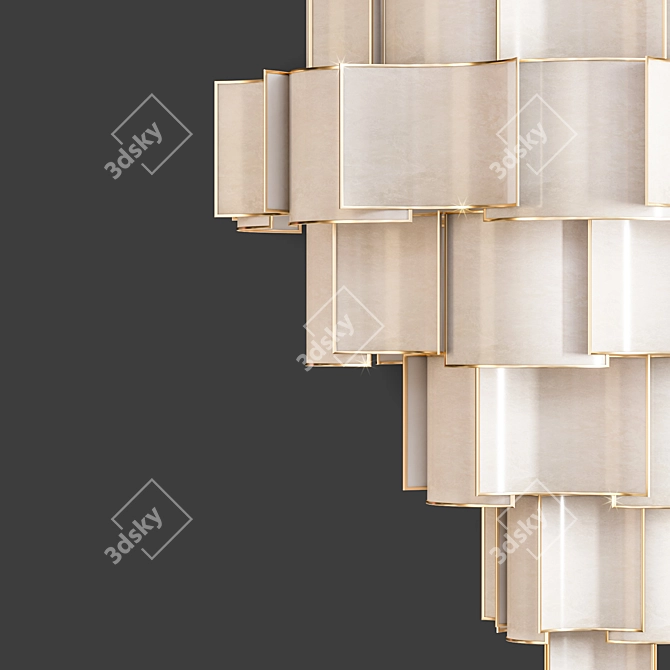 Officina Luce Shade Chandelier 3D model image 2