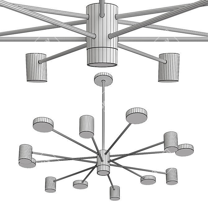 Elegant Crystal Illumination: MERILL Chandelier 3D model image 2