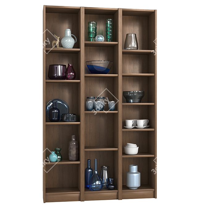 BILLY Shelving Unit: Elegant Decor Elements 3D model image 3