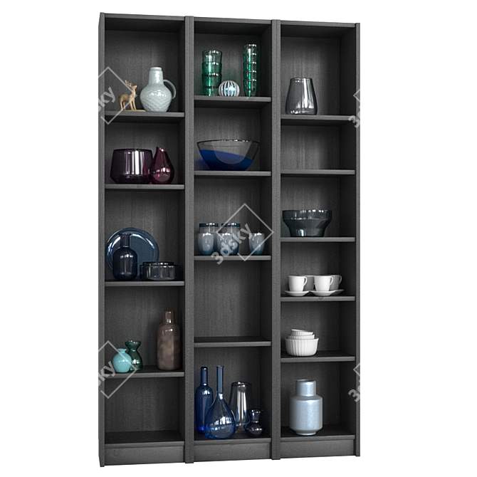 BILLY Shelving Unit: Elegant Decor Elements 3D model image 4