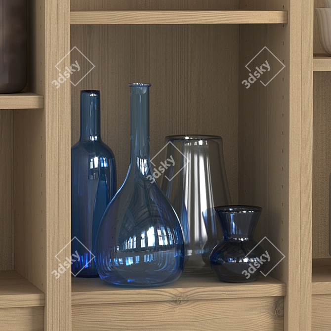 BILLY Shelving Unit: Elegant Decor Elements 3D model image 6