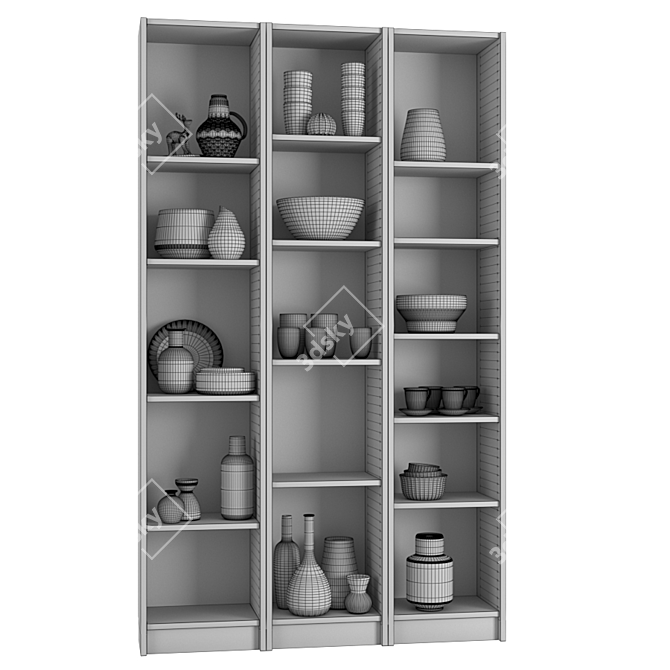 BILLY Shelving Unit: Elegant Decor Elements 3D model image 7