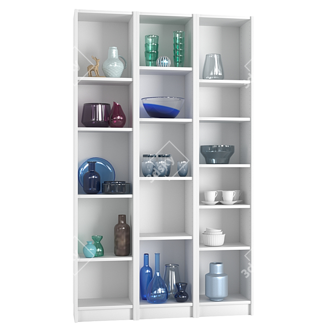 BILLY Shelving Unit: Elegant Decor Elements 3D model image 8