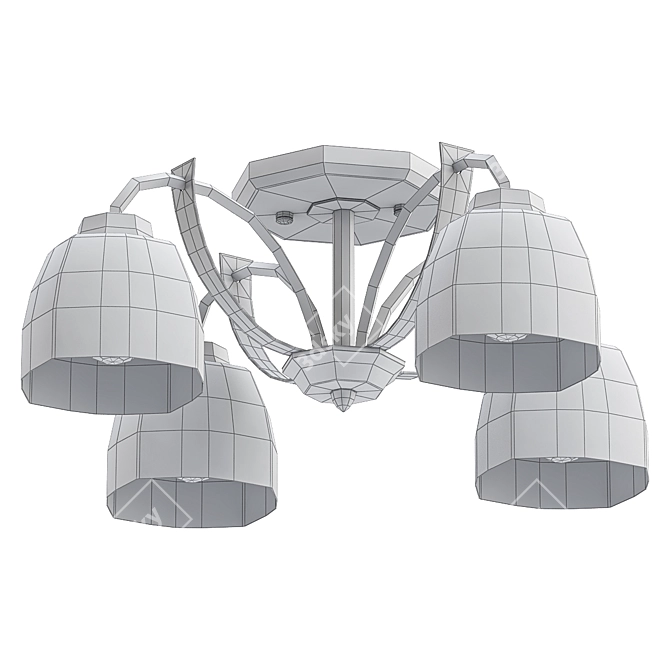 Elegant Crocus Ceiling Chandelier 3D model image 2