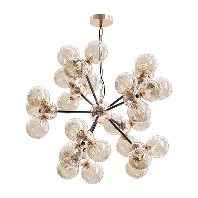 Elegant Amber Chandelier 3D model image 1