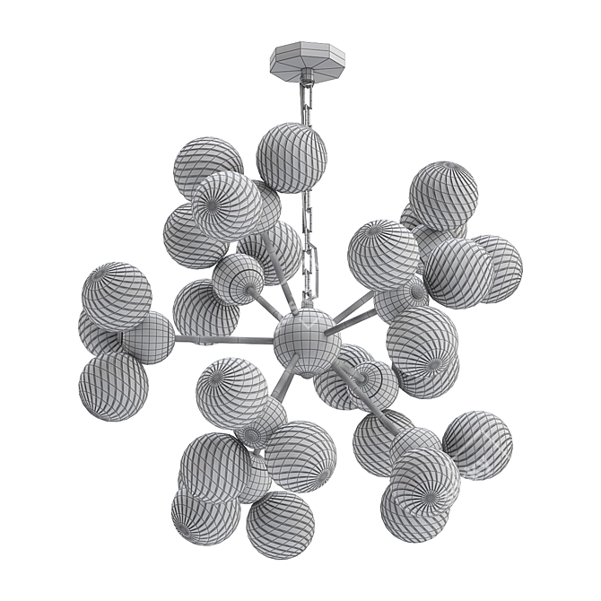 Elegant Amber Chandelier 3D model image 2