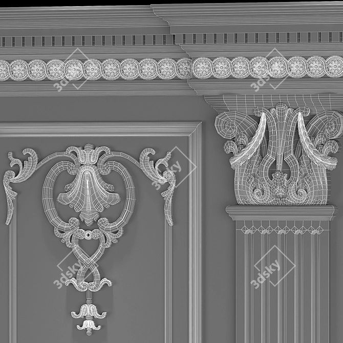 Timeless Elegance: Classical Wall Decor 3D model image 5