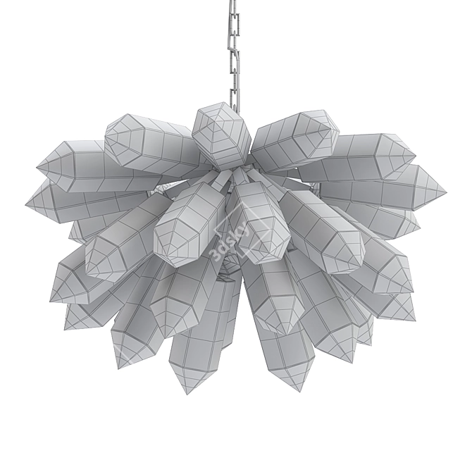 Radiant Crystal Cluster Chandelier 3D model image 2