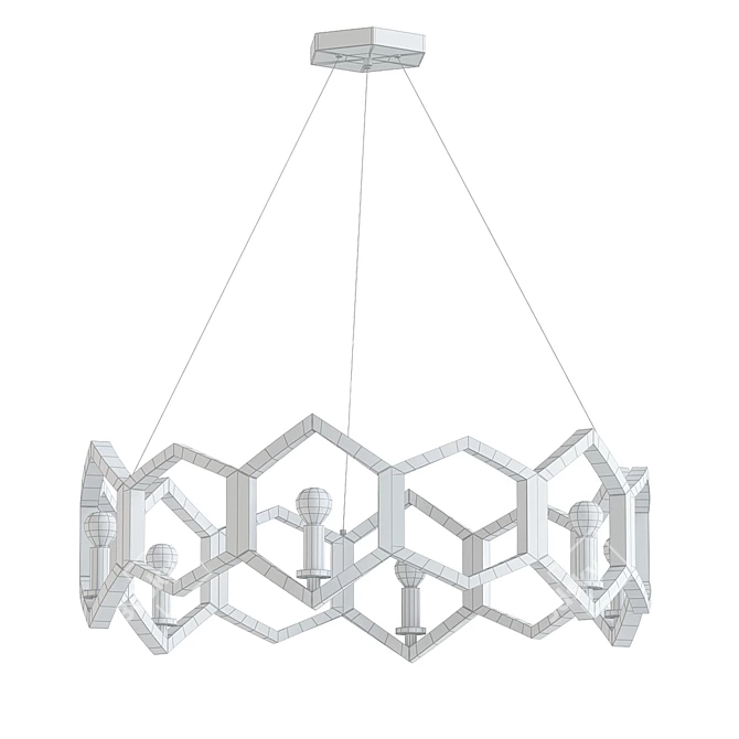 Moxie 6-Light Geometric Chandelier 3D model image 2