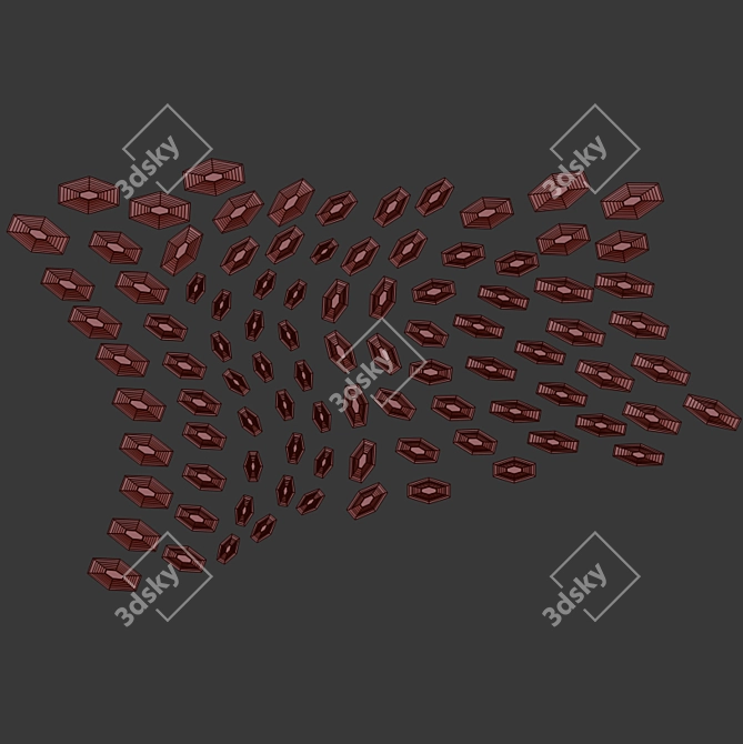 Cosmic 3D Meteorite Panels 3D model image 2