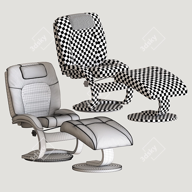 Ultimate Comfort Leather Armchair 3D model image 1