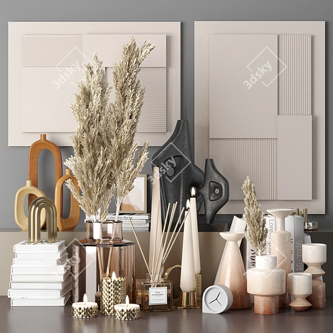 Elegant Home Decor Set 3D model image 1