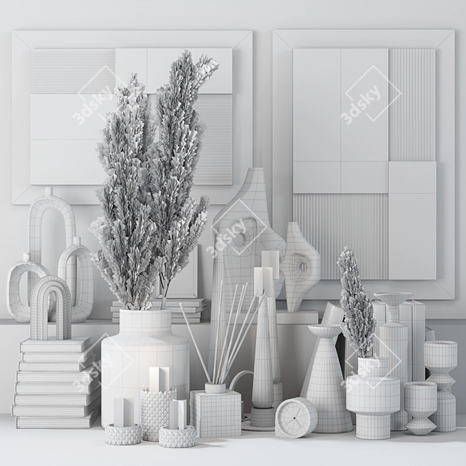 Elegant Home Decor Set 3D model image 4