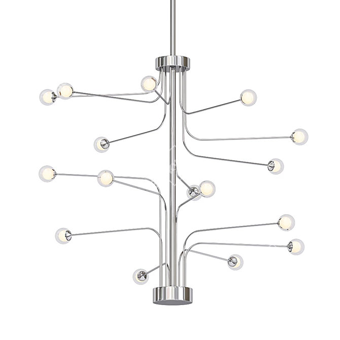 16-Light Sputnik LED Chandelier: Modern Illumination 3D model image 1