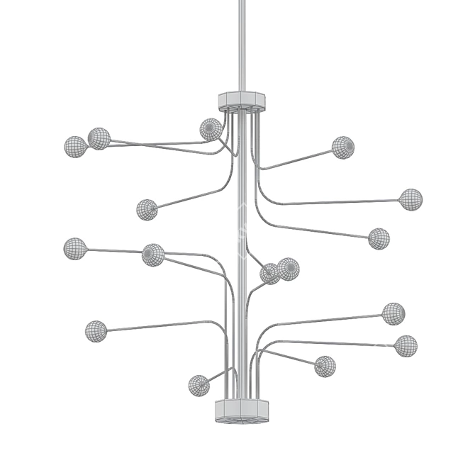 16-Light Sputnik LED Chandelier: Modern Illumination 3D model image 2