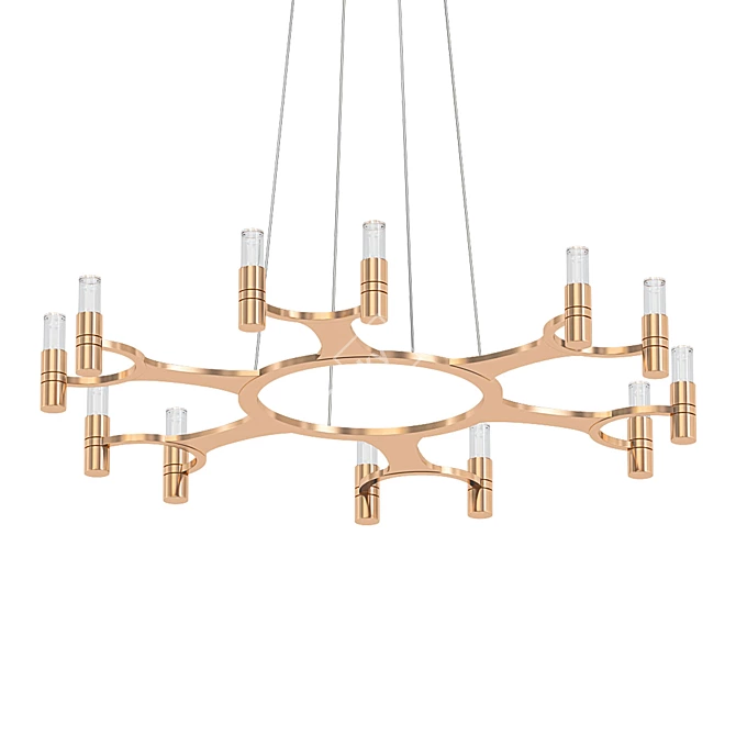 Elegant Nexus 12-Light Chandelier 3D model image 1