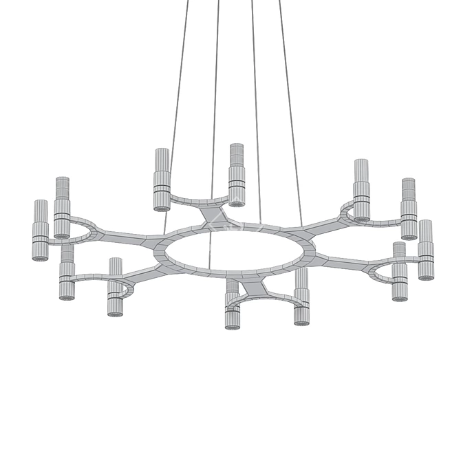 Elegant Nexus 12-Light Chandelier 3D model image 2