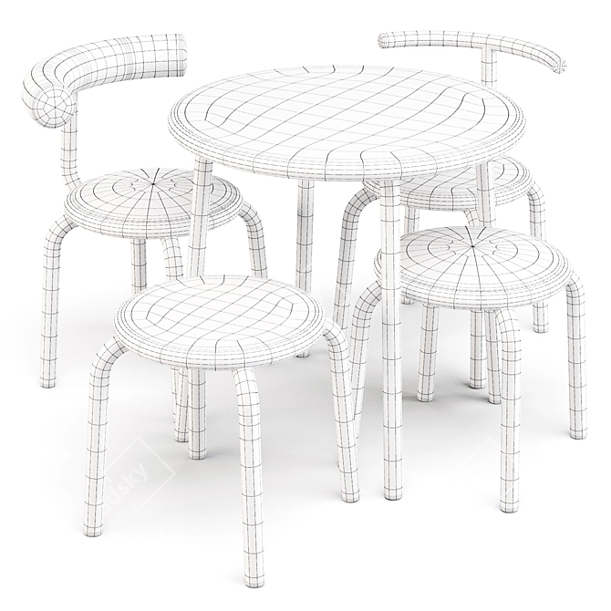 Torno: Stylish Danish Dining Set 3D model image 3