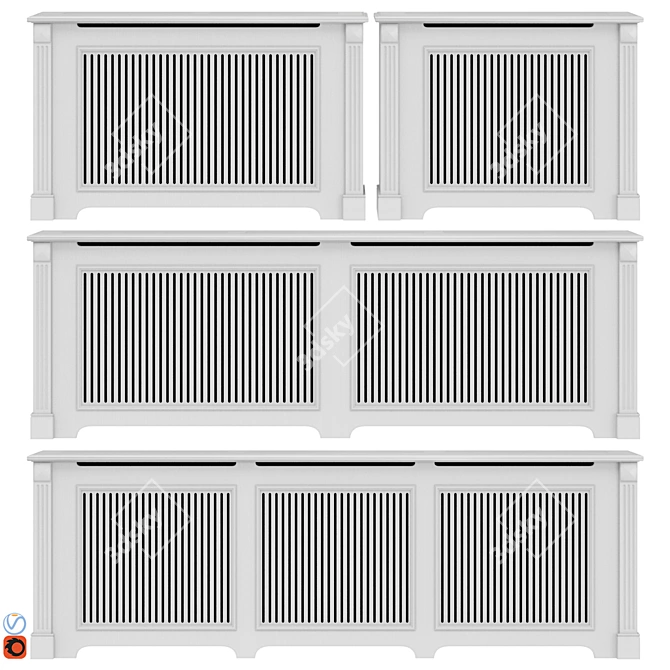 Elegant Radiator Screen Collection 3D model image 1