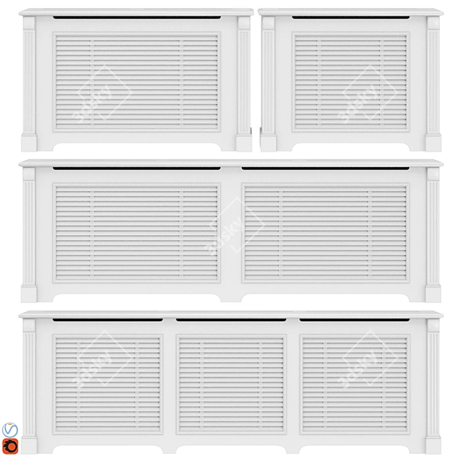 Elegant Radiator Screen Set 3D model image 1