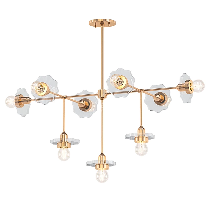 Vintage Elegance: Alexa 9-Light Chandelier 3D model image 1