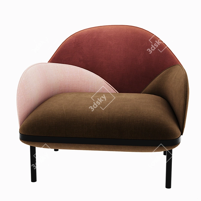 Elegant Velvet Single Sofa 3D model image 1