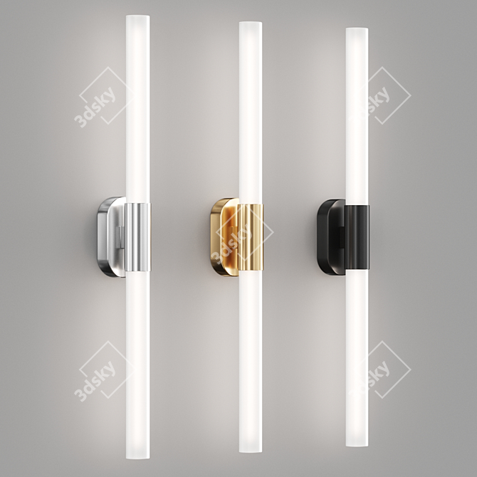 Dual LED Bathroom Wall Light 3D model image 1