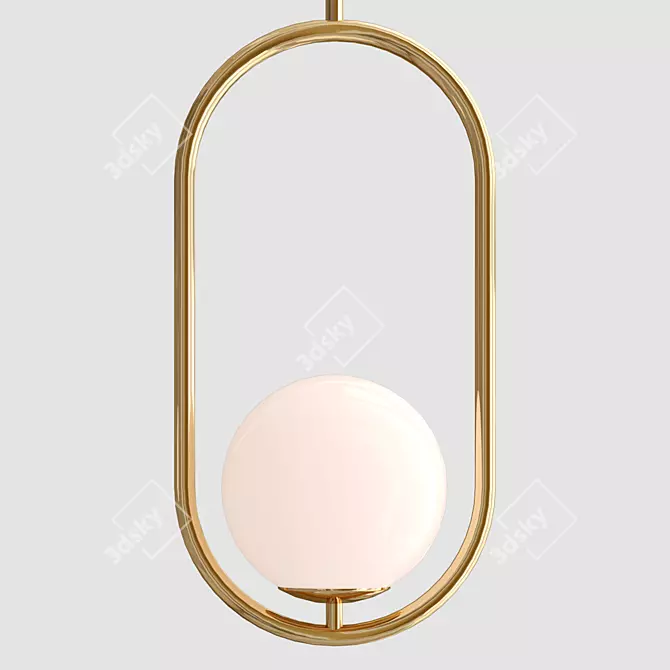 Sleek Hoop Pendant Lamp 3D model image 3