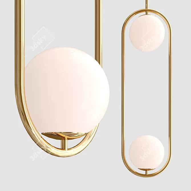 Sleek Hoop Pendant Lamp 3D model image 4