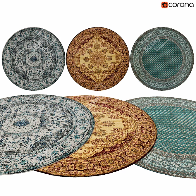 Modern Circle Carpet Design 3D model image 1