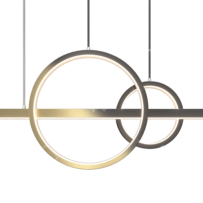 Sleek Circle Pendant Light 3D model image 2