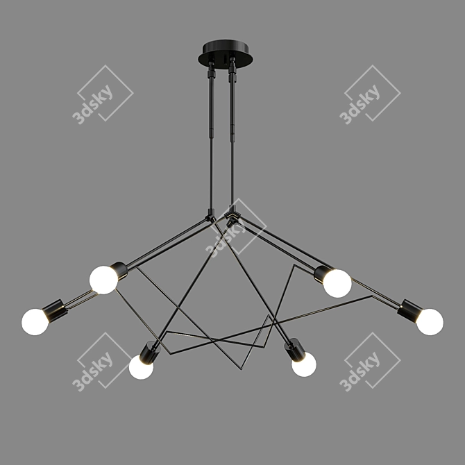 Divergence: Modern Bronze Pendant Light 3D model image 1