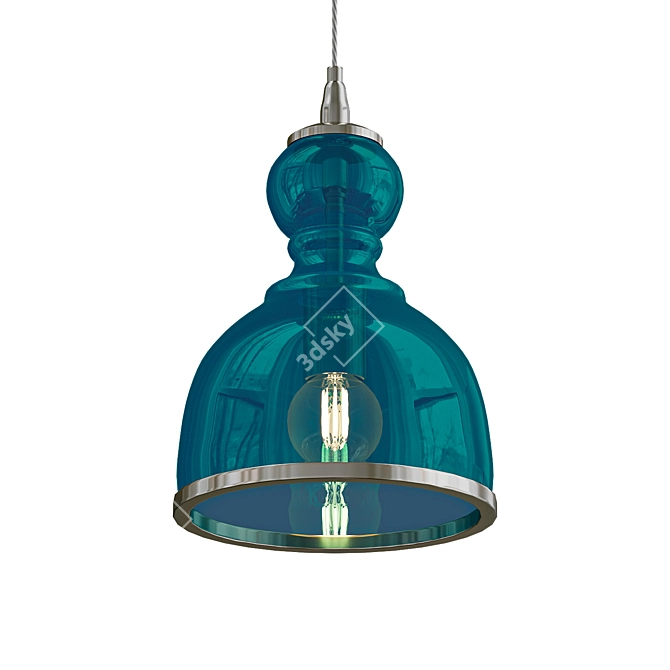 Vibrant Seeded Glass Pendant 3D model image 1