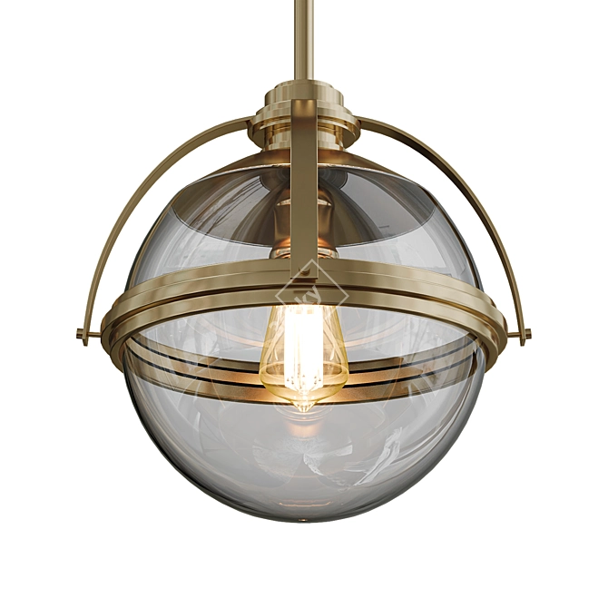 Vintage Industrial Pendant Light 3D model image 1