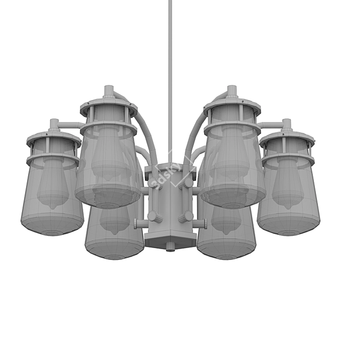 Kichler Lyndon: Architectural Bronze Outdoor Chandelier 3D model image 2