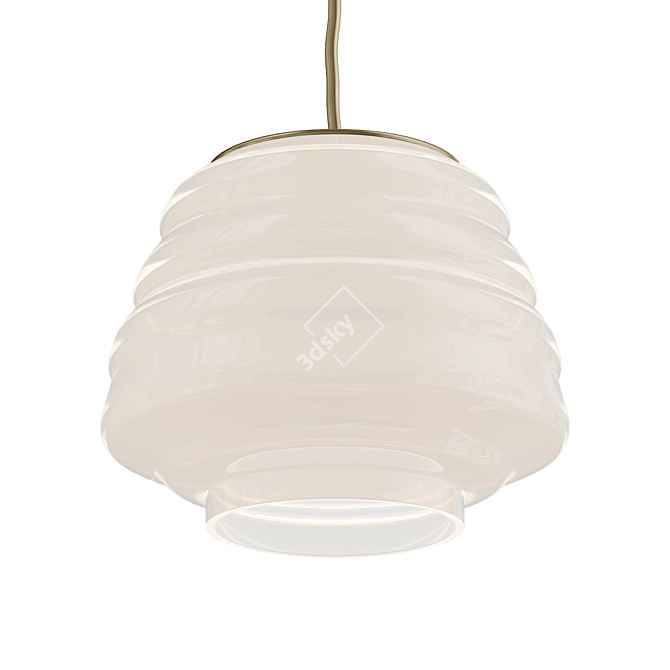 Hive Pendant Lamp in Milk Glass 3D model image 1