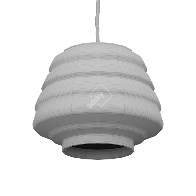 Hive Pendant Lamp in Milk Glass 3D model image 2