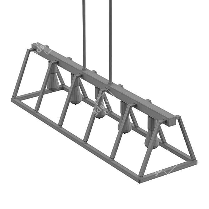 Elegant Island Chandelier: Open Frame Design 3D model image 2