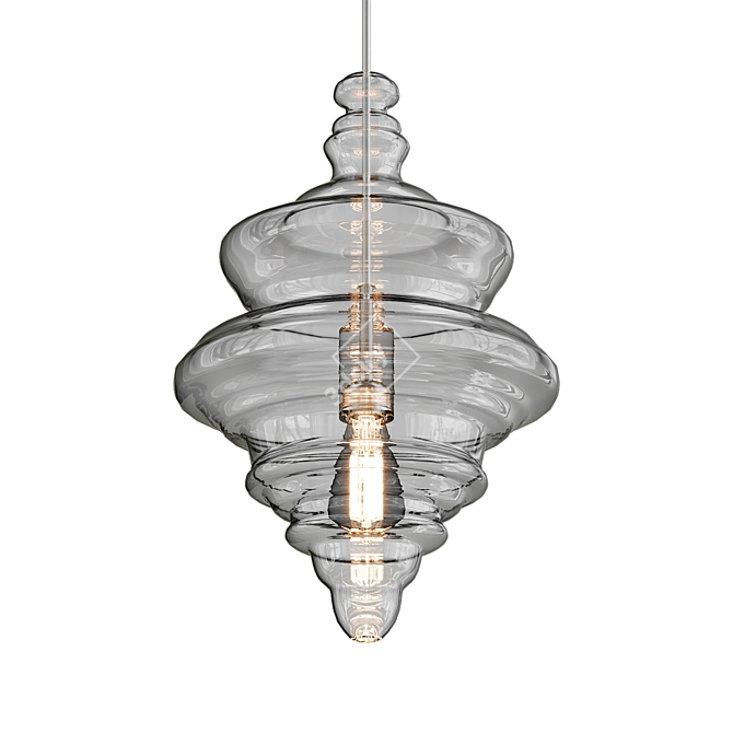 Elegant Glass Spool Pendant 3D model image 1