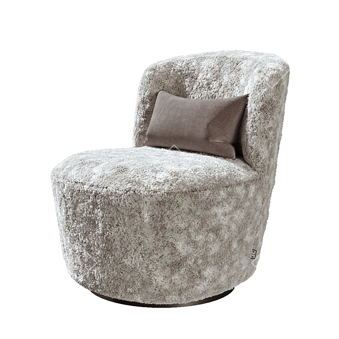 Sophisticated Swivel Chair in Bouclé 3D model image 3