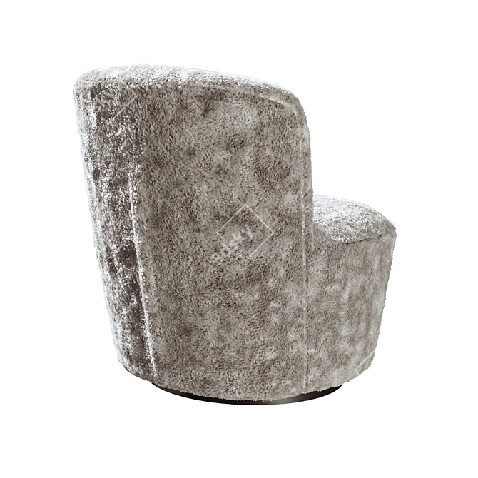 Sophisticated Swivel Chair in Bouclé 3D model image 5